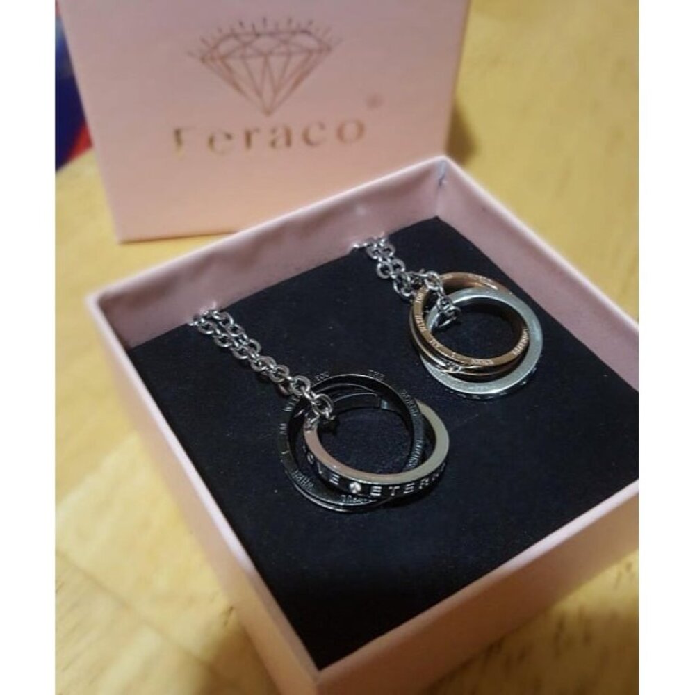 New His Hers Matching Set Necklace For Couples Titanium Stainless Steel
